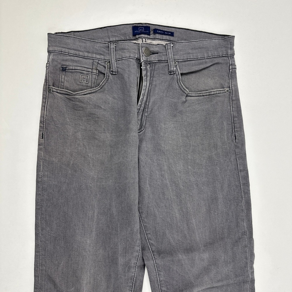 Michael Strahan Slim Fit Jeans Mens 32x30 Gray Stretch Denim Pants